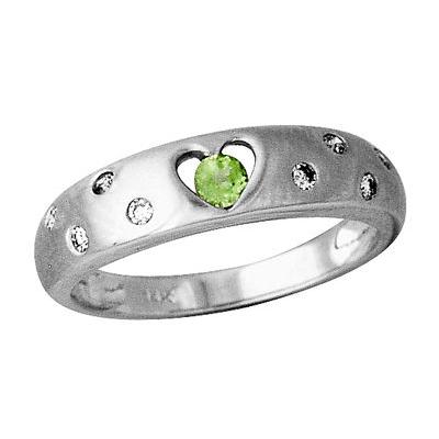 Peridot and Diamond Sparkle in 14K White Gold