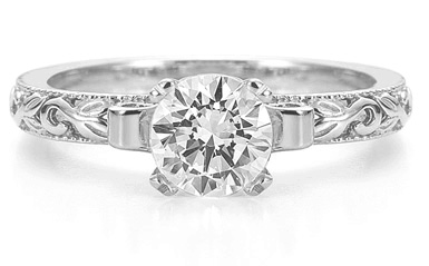White Topaz 1 Carat Art Deco Ring