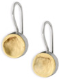 Round Dent Earrings in 14K Gold and Sterling Silver