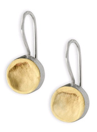 Apples of Gold Round Dent Earrings In 14k Gold And...