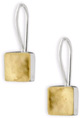 Square Dent Earrings in 14K Gold and Sterling Silver