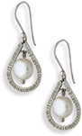 Sterling Silver Tear-Drop Pearl Earrings