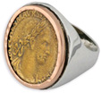 Alexander the Great Coin Ring in 14K Rose Gold and Sterling Silver