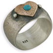 Turquoise Heartbeat Ring in 14K Rose Gold and Sterling Silver