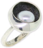 Handmade Solitaire Pearl Cup Ring in Sterling Silver