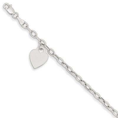 Heart Charm Bracelet in 14K White Gold