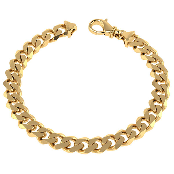 14K Solid Gold Heavy Rope Chain Bracelets, 7mm, 8mm