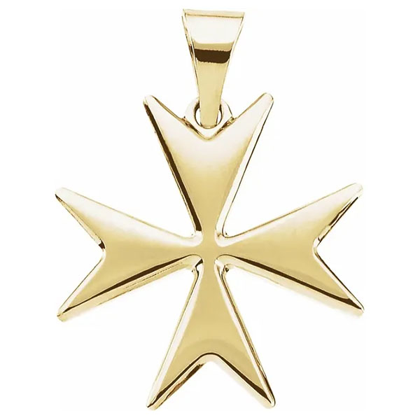 Maltese Cross Pendant 14K Yellow Gold