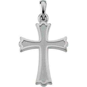 Trinity Cross Pendant, 14K White Gold