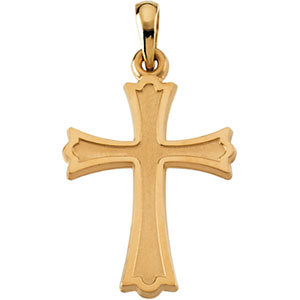 Trinity Cross Pendant, 14K Yellow Gold
