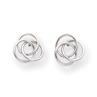 14K White Gold Trinity Knot Earrings