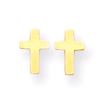 Cross Earrings, 14K Gold