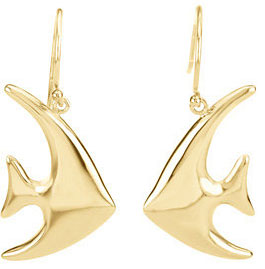 14K Yellow Gold Angelfish Earrings