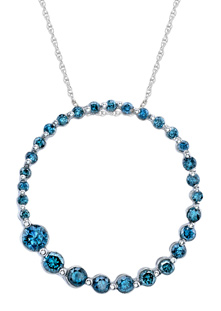 1 Carat Blue Diamond Circle Journey Pendant
