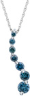 Blue Diamond 1 Carat Journey Pendant, 14K White Gold