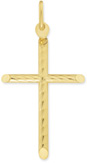 Swirl Textured Italian 14K Gold Cross Pendant