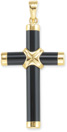 Onyx Cross Pendant, 14K Gold