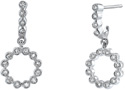 Diamond Circle Earrings, 14K White Gold
