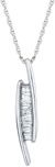 Diamond Baguette Pendant, 10K White Gold