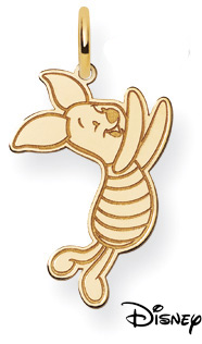 Piglet Pendant, 14K Solid Yellow Gold