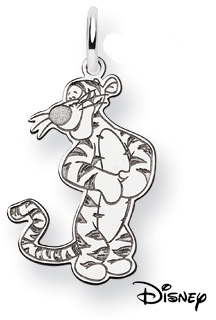 Tigger Pendant, 14K Solid White Gold
