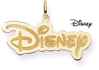 Disney Logo Pendant, 14K Solid Yellow Gold