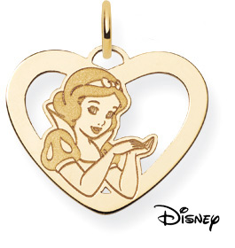 Snow White Pendant, 14K Solid Yellow Gold