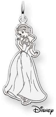 Snow White Pendant, 14K Solid White Gold