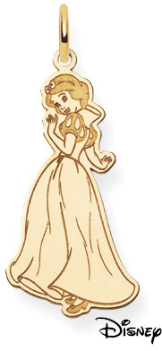 Snow White Pendant, 14K Solid Yellow Gold