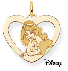 Princess Jasmine Pendant, 14K Solid Yellow Gold