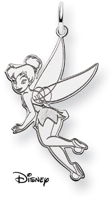 Tinkerbell Pendant, 14K Solid White Gold