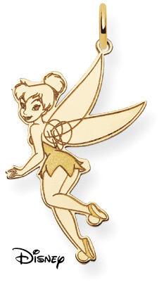 Tinkerbell Pendant, 14K Solid Yellow Gold