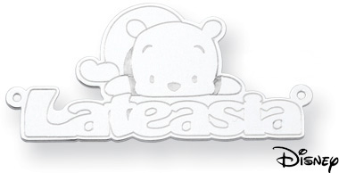 Personalized Winnie the Pooh Name Pendant, 14K Solid White Gold