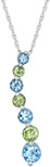 Blue Topaz and Peridot Journey Pendant, 10K White Gold