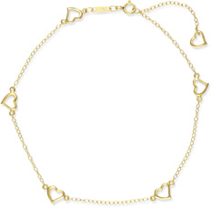 14K Yellow Gold Heart Anklet