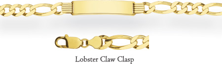 Figaro Link ID Bracelet, 14K Gold (8mm)
