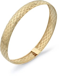 Flexible Designer Bangle Bracelet, 14K Yellow Gold