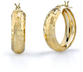 Hammered Hoop Earrings, 14K Gold