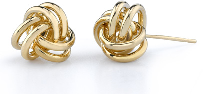Love Knot Earrings, 14K Yellow Gold