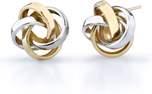 Love Knot Earrings, 14K Two-Tone Gold
