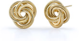Textured Love Knot Earrings, 14K Yellow Gold