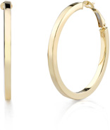 Flat Italian Hoop Earrings, 14K Yellow Gold