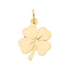 4 Leaf Clover Charm Pendant in 14K Solid Gold