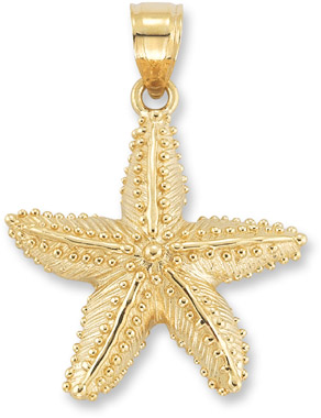 Starfish Pendant in 14K Yellow Gold