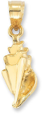 Conch Shell Pendant in 14K Yellow Gold