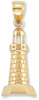 Lighthouse Pendant in 14K Yellow Gold
