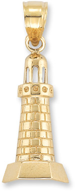 Lighthouse Pendant in 14K Yellow Gold