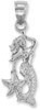 Mermaid Pendant in 14K White Gold