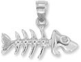 Fishbone Pendant in 14K White Gold