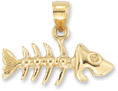 Fishbone Pendant in 14K Yellow Gold